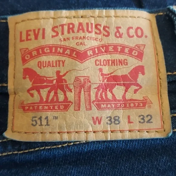 NWOT Levi's Mens 511 Red Tab Indigo Straight Denim Stretch Jeans Size 38W X 32L - Picture 4 of 17